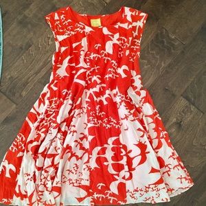 Orange flowy Anthro dress